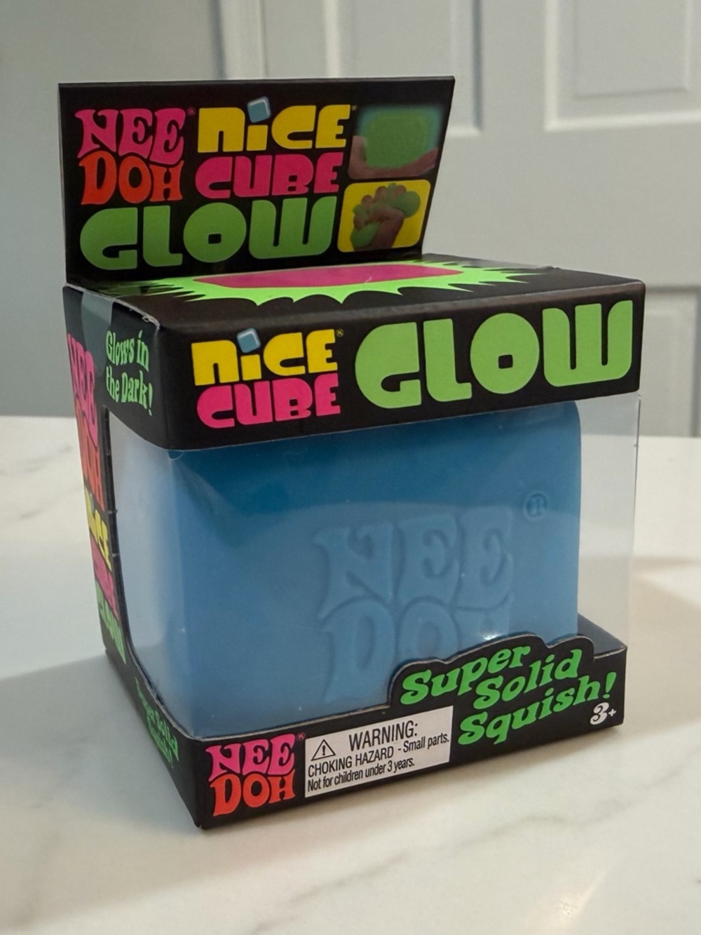 Schylling NEEDOH Nice Cube Glow - Standard size - Blue - Glows in the dark - NIP